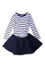 A Navy Long Sleeve Dresses from Petit Bateau in size 4T for girl. (Front View)