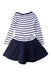 A Navy Long Sleeve Dresses from Petit Bateau in size 4T for girl. (Back View)
