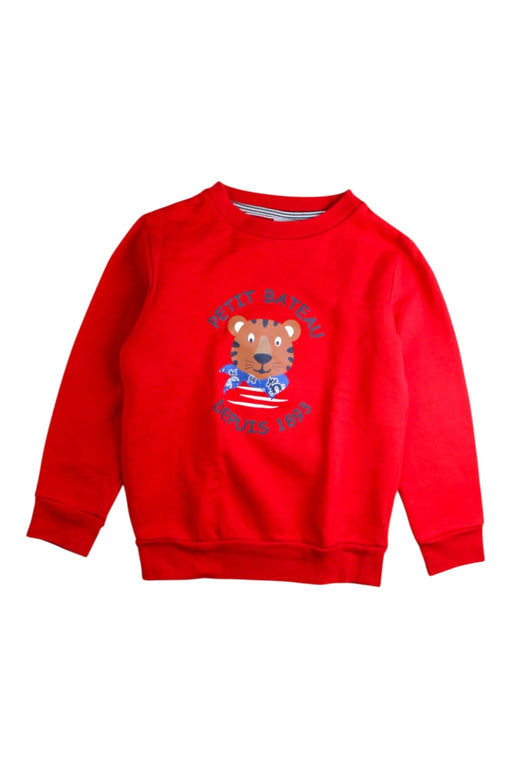 A Red Crewneck Sweatshirts from Petit Bateau in size 6T for boy. (Front View)