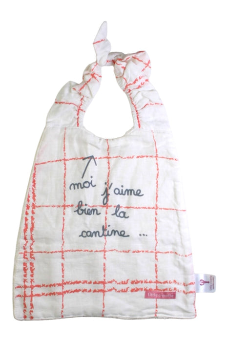 A Red Bibs from Little Crevette in size 12-18M for girl. (Front View)