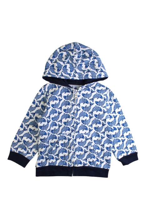 A Blue Zippered Sweatshirts from Petit Bateau in size 18-24M for boy. (Front View)