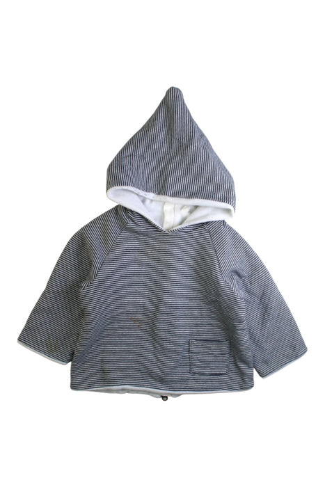 A Blue Hooded Sweatshirts from Petit Bateau in size 6-12M for boy. (Front View)