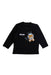 A Black Long Sleeve T Shirts from Moschino in size 18-24M for boy. (Front View)