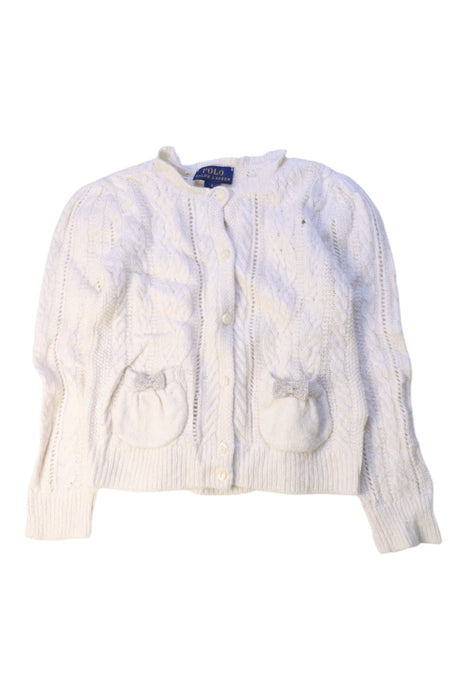A White Cardigans from Polo Ralph Lauren in size 4T for girl. (Front View)