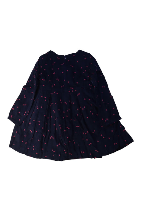 A Navy Long Sleeve Dresses from Jacadi in size 5T for girl. (Back View)