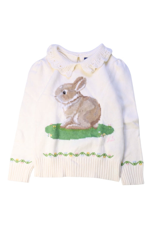 A White Knit Sweaters from Polo Ralph Lauren in size 5T for girl. (Front View)