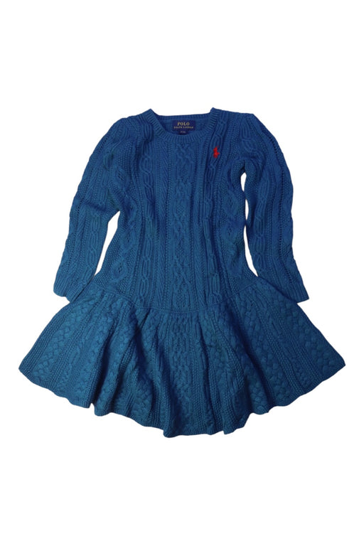 A Blue Sweater Dresses from Polo Ralph Lauren in size 3T for girl. (Front View)