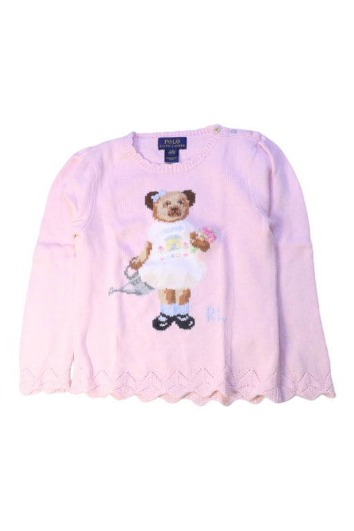 A Pink Long Sleeve Tops from Polo Ralph Lauren in size 4T for girl. (Front View)