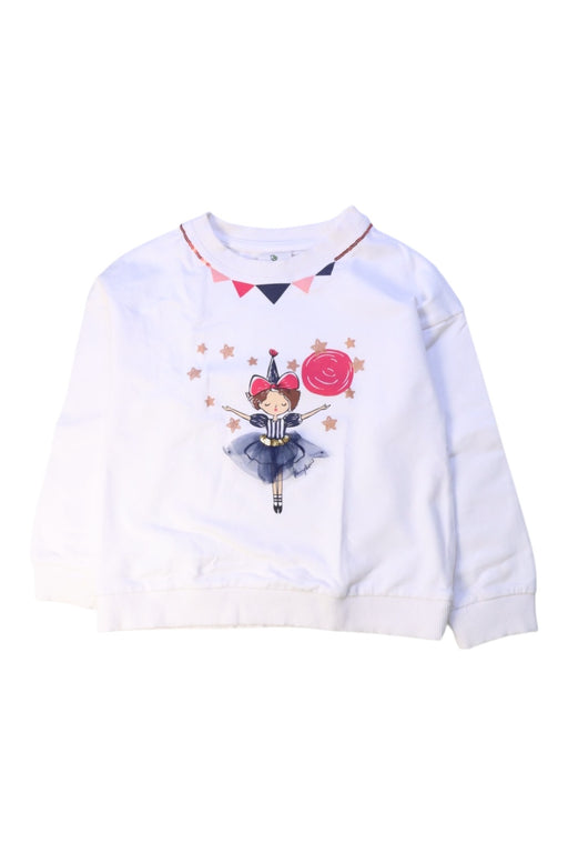 A White Crewneck Sweatshirts from Kingkow in size 4T for girl. (Front View)