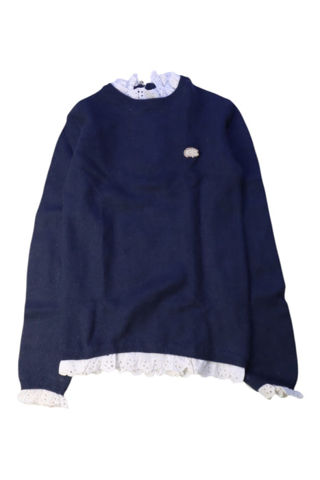 A Navy Long Sleeve Tops from Tartine et Chocolat in size 6T for girl. (Front View)
