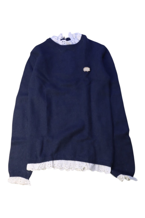 A Navy Long Sleeve Tops from Tartine et Chocolat in size 6T for girl. (Front View)