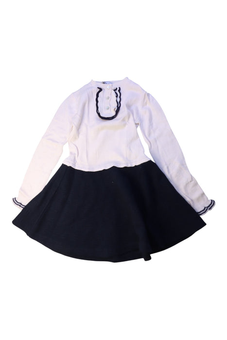A White Long Sleeve Dresses from Tartine et Chocolat in size 5T for girl. (Front View)