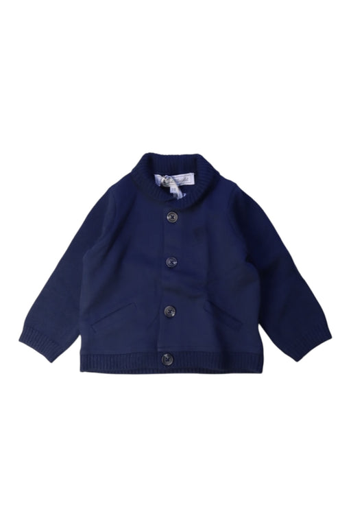A Navy Cardigans from Tartine et Chocolat in size 6-12M for girl. (Front View)