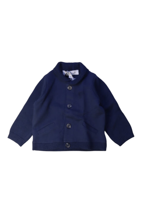 A Navy Cardigans from Tartine et Chocolat in size 6-12M for girl. (Front View)