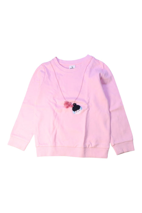 A Pink Crewneck Sweatshirts from Kingkow in size 4T for girl. (Front View)