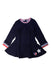 A Navy Long Sleeve Dresses from Kingkow in size 4T for girl. (Front View)