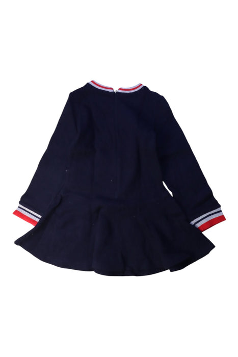 A Navy Long Sleeve Dresses from Kingkow in size 4T for girl. (Back View)
