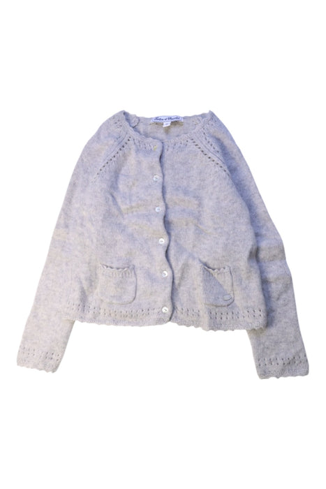 A Grey Cardigans from Tartine et Chocolat in size 4T for girl. (Front View)