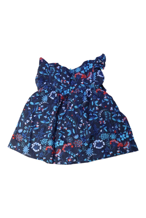 A Navy Sleeveless Dresses from Jacadi in size 6T for girl. (Back View)