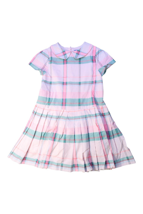 A Pink Short Sleeve Dresses from Jacadi in size 6T for girl. (Front View)