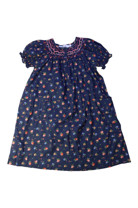 A Navy Short Sleeve Dresses from Bonpoint in size 6T for girl. (Front View)