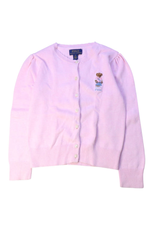 A Pink Cardigans from Polo Ralph Lauren in size 6T for girl. (Front View)