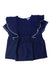 A Navy Sleeveless Tops from Jacadi in size 6T for girl. (Front View)