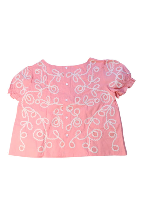 A Pink Short Sleeve Tops from Bonpoint in size 6T for girl. (Back View)
