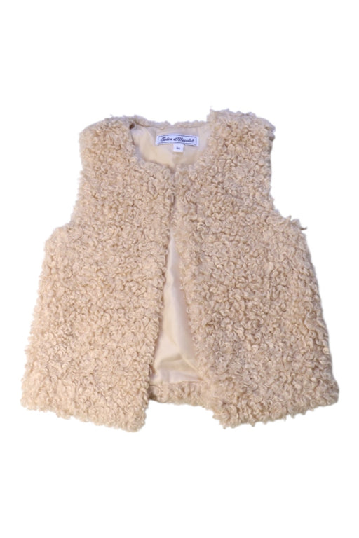 A Beige Outerwear Vests from Tartine et Chocolat in size 6T for girl. (Front View)