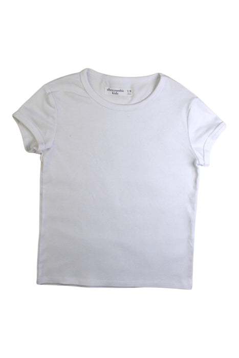 A White Short Sleeve T Shirts from Abercrombie & Fitch in size 7Y for girl. (Front View)