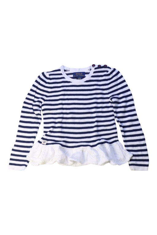 A Navy Long Sleeve Tops from Polo Ralph Lauren in size 3T for girl. (Front View)