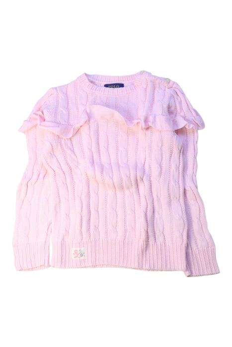 A Pink Knit Sweaters from Polo Ralph Lauren in size 5T for girl. (Front View)