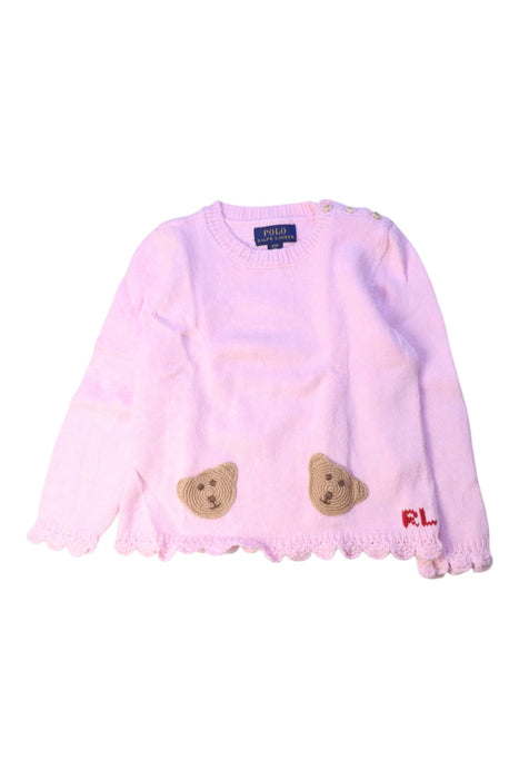A Pink Knit Sweaters from Polo Ralph Lauren in size 3T for girl. (Front View)