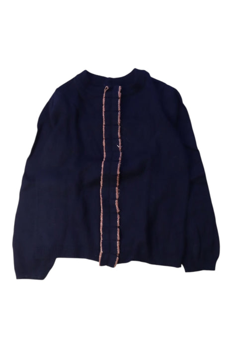 A Navy Knit Sweaters from Jacadi in size 4T for girl. (Front View)
