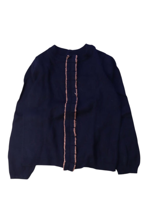 A Navy Knit Sweaters from Jacadi in size 4T for girl. (Front View)