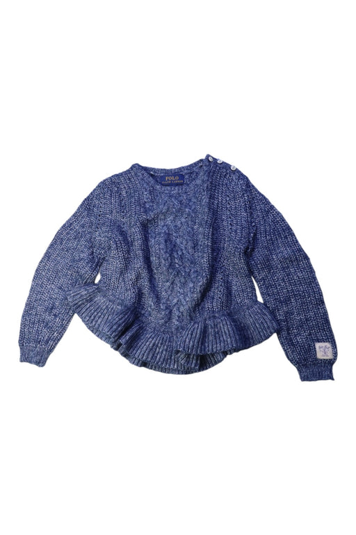 A Blue Knit Sweaters from Polo Ralph Lauren in size 3T for girl. (Front View)