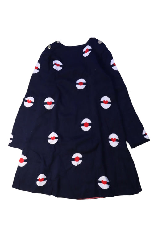 A Navy Long Sleeve Dresses from Jacadi in size 4T for girl. (Front View)