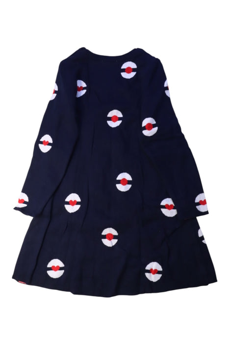 A Navy Long Sleeve Dresses from Jacadi in size 4T for girl. (Back View)