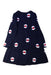 A Navy Long Sleeve Dresses from Jacadi in size 4T for girl. (Back View)