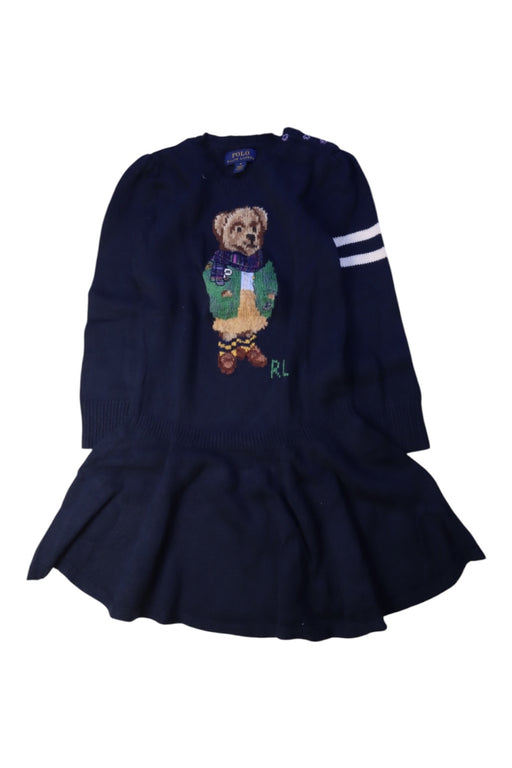 A Navy Sweater Dresses from Polo Ralph Lauren in size 4T for girl. (Front View)
