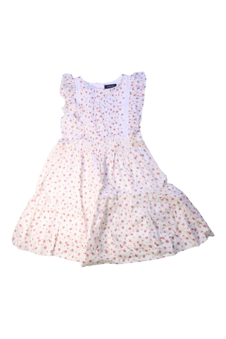 A White Sleeveless Dresses from Polo Ralph Lauren in size 6T for girl. (Front View)