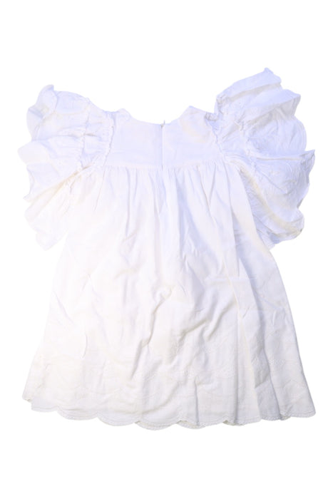 A White Short Sleeve Dresses from Tartine et Chocolat in size 6T for girl. (Back View)