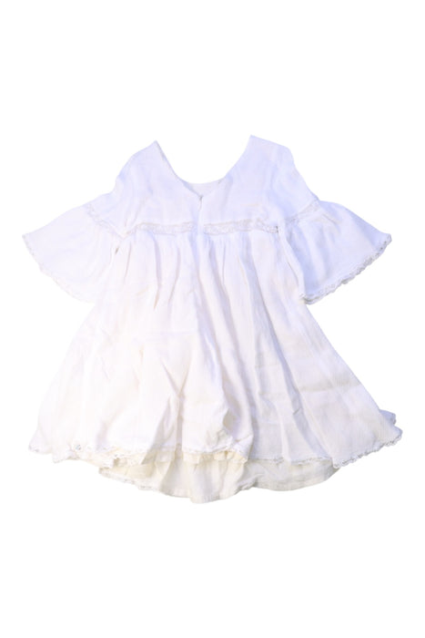 A White Short Sleeve Dresses from Tartine et Chocolat in size 6T for girl. (Back View)