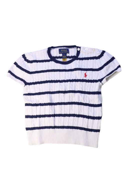 A White Short Sleeve Tops from Polo Ralph Lauren in size 6T for girl. (Front View)