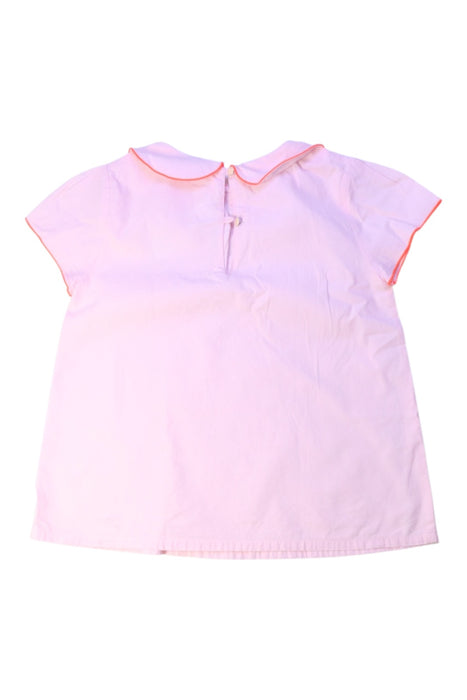 A Pink Short Sleeve Tops from Jacadi in size 6T for girl. (Back View)