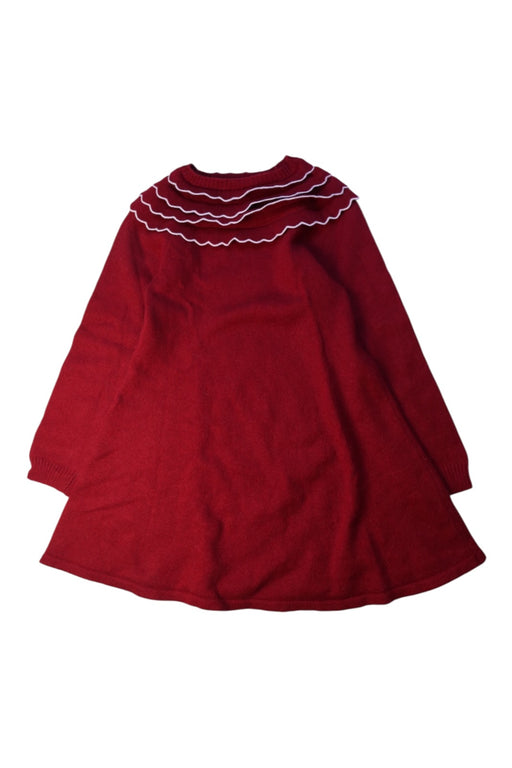 A Red Sweater Dresses from Jacadi in size 6T for girl. (Front View)