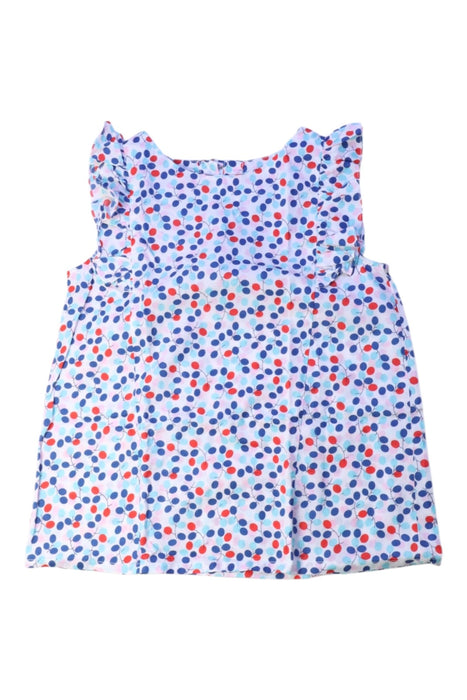 A Blue Sleeveless Tops from Jacadi in size 6T for girl. (Front View)
