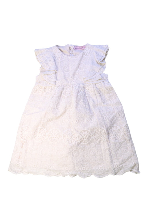 A White Sleeveless Dresses from La petite blossom in size 6T for girl. (Front View)