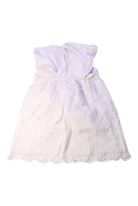A White Sleeveless Dresses from La petite blossom in size 6T for girl. (Back View)