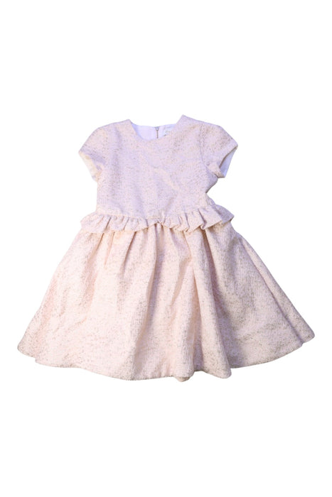 A Pink Short Sleeve Dresses from Tartine et Chocolat in size 6T for girl. (Front View)